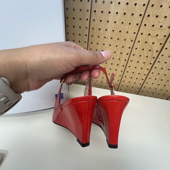 Stuart Weitzman Red Peep Toe Heels - Picture 4 of 5